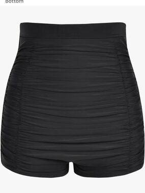FirPearl High-Waist Ruched Shorts - Black